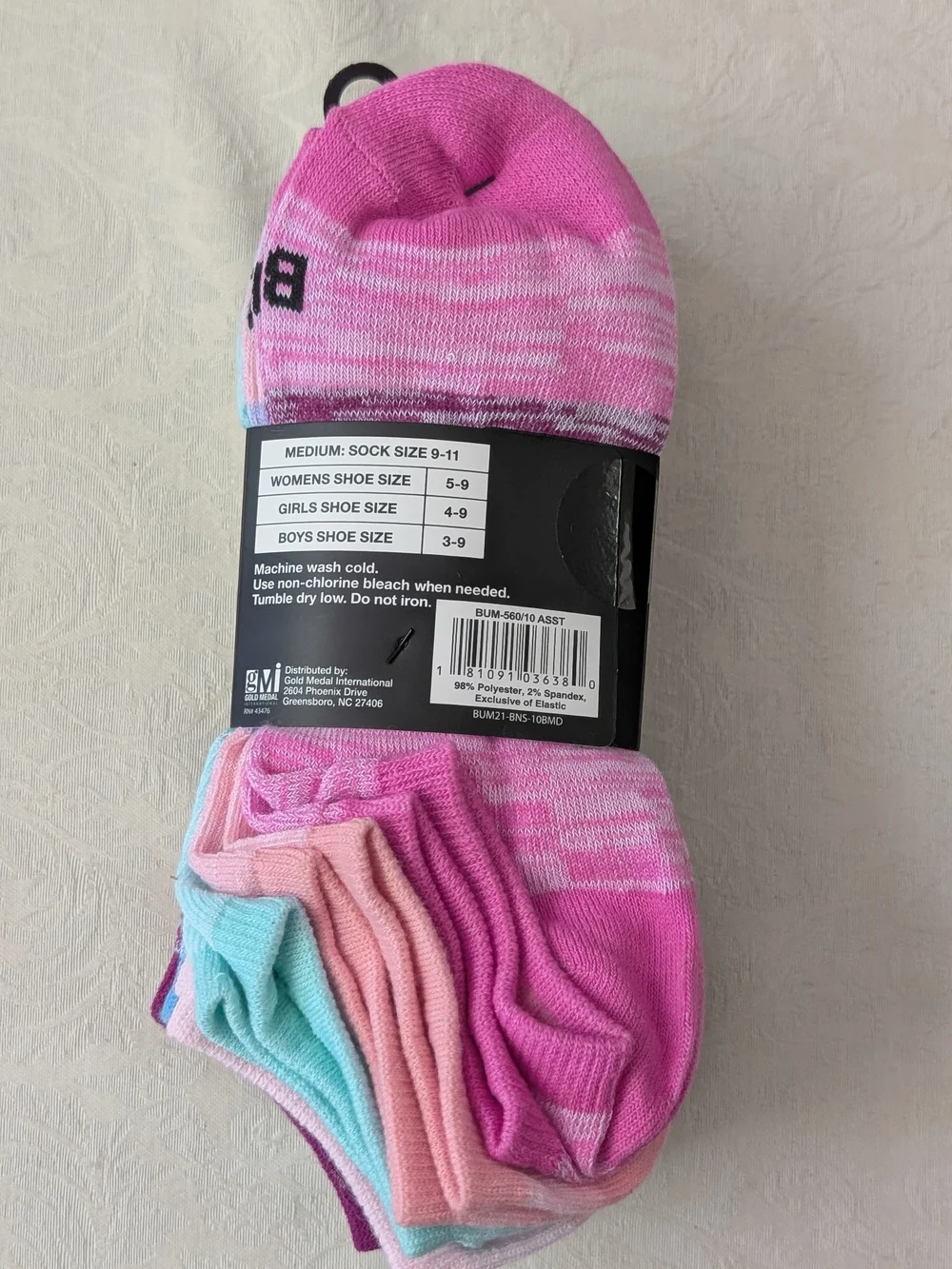 B.U.M. Equipment Hello Kitty No-Show Socks 10 Pairs M Multicolor Stretch